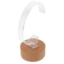 Watch Display Holder Wooden Base Acrylic Stand For Smartwatch Bracelet