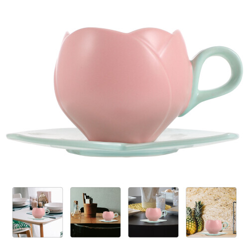 1 Set Keramik Kaffeebecher Mit Unterteller Design 1