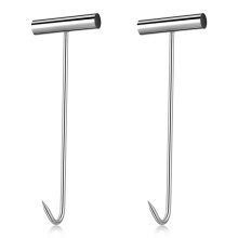 6 Pcs Manhole Cover Lifter: T Steel Drain Grate Hooks - Heavy Duty