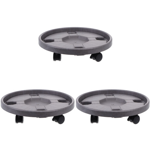 3 Pcs Thick Movable Vase Rack Plastic Round Bottom Flowerpot Shelf 1