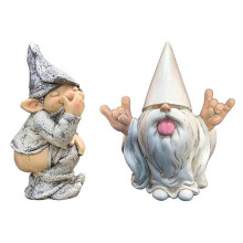 (A) Funny Pooping Garden Gnome Naughty Ornament Miniature Statue Resin Dwarf Home Garden