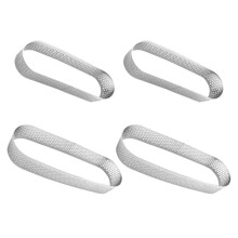 12 Pcs Oval Tart Rings: Stainless Steel Perforated Cake Mold