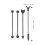 2 Sets Black Industrial Barbell Earrings For Double Ear Piercing 11