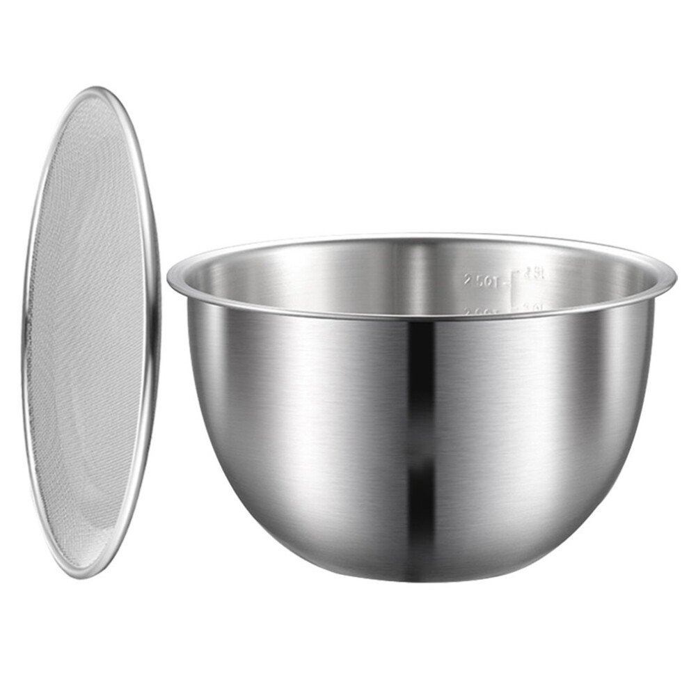 2 Sets Mixing Bowl With Colander Stainless Steel Rice Strainer-image-OPC-PKWNDBZ-NEW