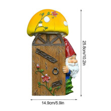 (Open door elf) Wall Decoration Garden Hanging Elf Ornaments Creative Multicolor Gnome Sculpture For Patio Fence Yard