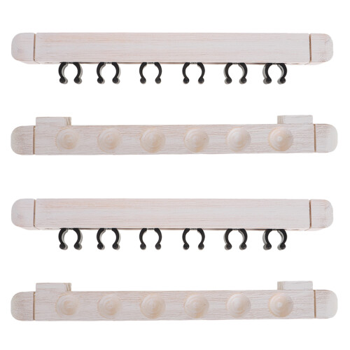 Two Pairs Wall Mounted Pool Stick Racks Solid Wood Billiard Cue Holder