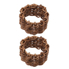6 Pcs Hand-Woven Farmhouse Napkin Rings Rustic Buckles