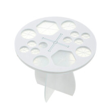 3 Pcs Round Acrylic Makeup Brush Holder Drying Rack White