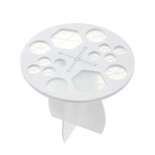 3 Pcs Round Acrylic Makeup Brush Holder Drying Rack White
