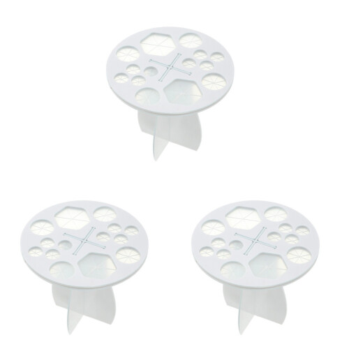 3 Pcs Round Acrylic Makeup Brush Holder Drying Rack White 1