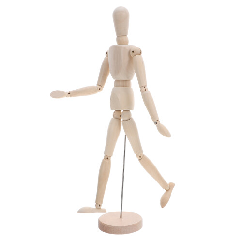 2St Poseerfiguur Met Flexibele Gewrichten Beige Voor Schetsen 1