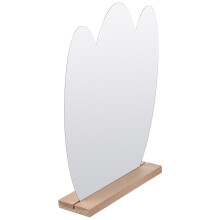 4Pcs Wooden Base Desktop Acrylic Irregular Makeup Mirror