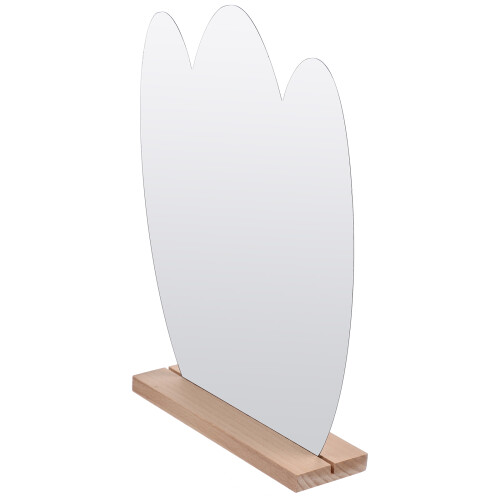 4Pcs Wooden Base Desktop Acrylic Irregular Makeup Mirror 2