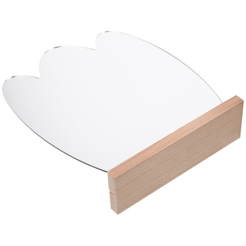 4Pcs Wooden Base Desktop Acrylic Irregular Makeup Mirror 1