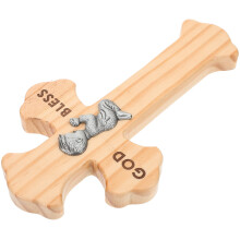 4Pcs Wall Cross Decoration Engraved Wood Christian Home Art