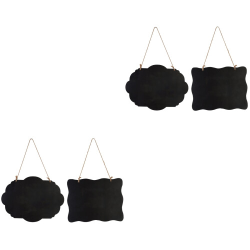 4Pcs Double-Sided Wooden Blackboard Message Board for Home 2