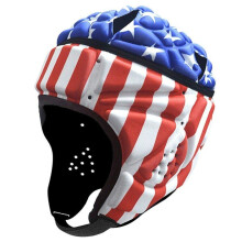 Soft Helmet Headguards 7v7 American Flag Design, Soccer Head Protector, Multi-Sport Padding, Youth And Adult Sizes
