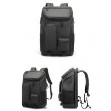 (Black) Men\'s Fashion Travel Backpack Minimalist Solid Color Laptop Backpack for Outdoor Camping Hiking