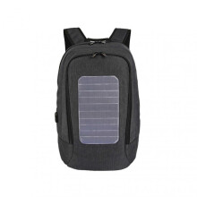 (Black) Men Laptop Solar USB Charging Port Backpack with Ample Storage Space and Multiple Pockets for Business Trip Work School