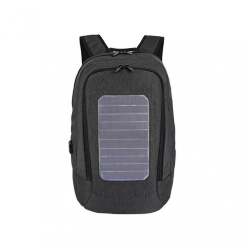 (Black) Men Laptop Solar USB Charging Port Backpack with Ample Storage Space and Multiple Pockets for Business Trip Work School
