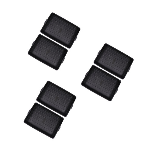 6 Pcs Black Plastic Root Control Flower Pot Tray With Handle 2