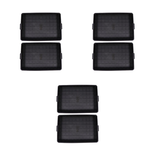6 Pcs Black Plastic Root Control Flower Pot Tray With Handle 1