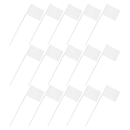 240 Pcs White Flags For Yard Marking Landscape Sprinkler Wire Stake 2