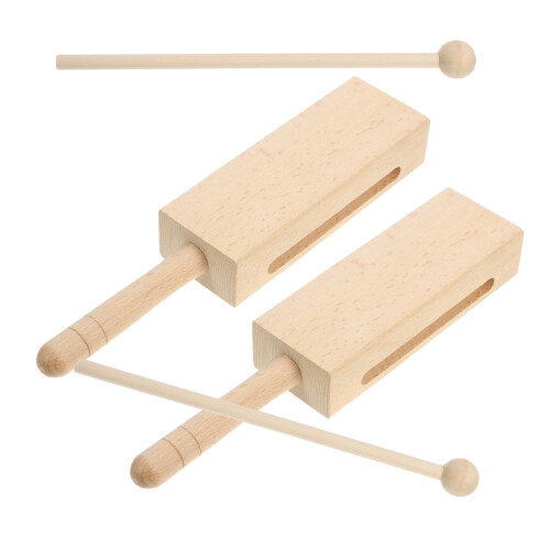 8 Sets Wood Rhythm Instruments Wooden Block With Mallet 2