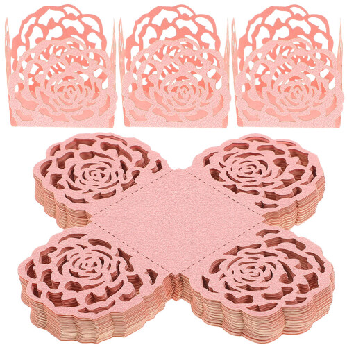 300 Pcs Chocolate Packaging Wrappers With Hollow Rose Pattern 2