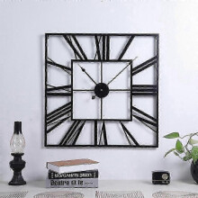 60Cm Large Square Metal Roman Numerals Wall Clock