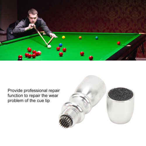 3-in-1 Aluminum Pool Cue Tip Tool, Silver, 61g, Universal 2