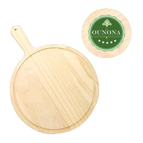 11 Polegadas Tábua De Pizza Madeira Natural Com 2
