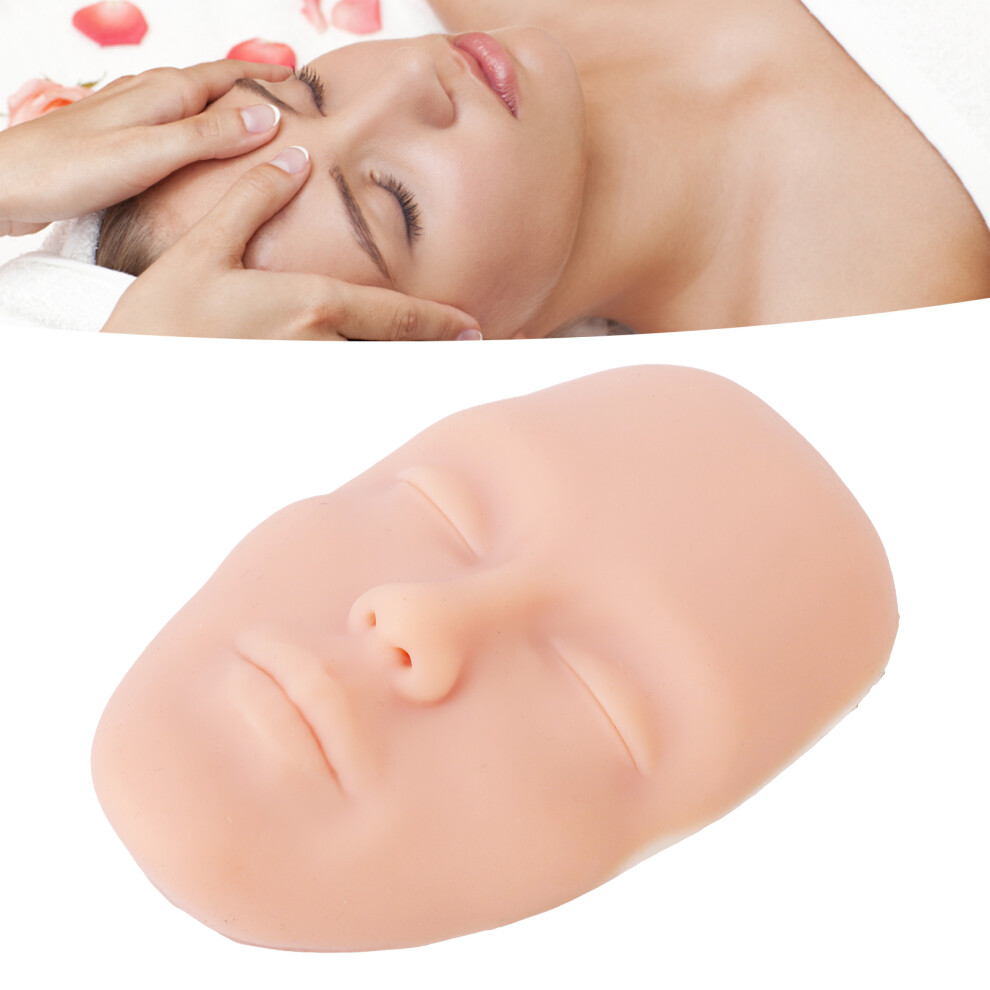 5D Silicone Makeup Practice Face Model, Light Skin, 17x10.5cm