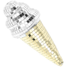 3Pcs Handmade Disco Ball Ice Cream Cone Ornaments For Decor