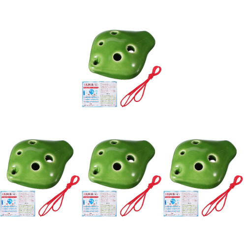 4Pcs Small Ceramic 6 Hole Ocarina With Lanyard 2