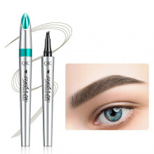 (Deep Coffee) 4 Tip 3D Waterproof Liquid Eyebrow Pencil Portable Long Lasting Eyebrow Pencil for Women Daily Use