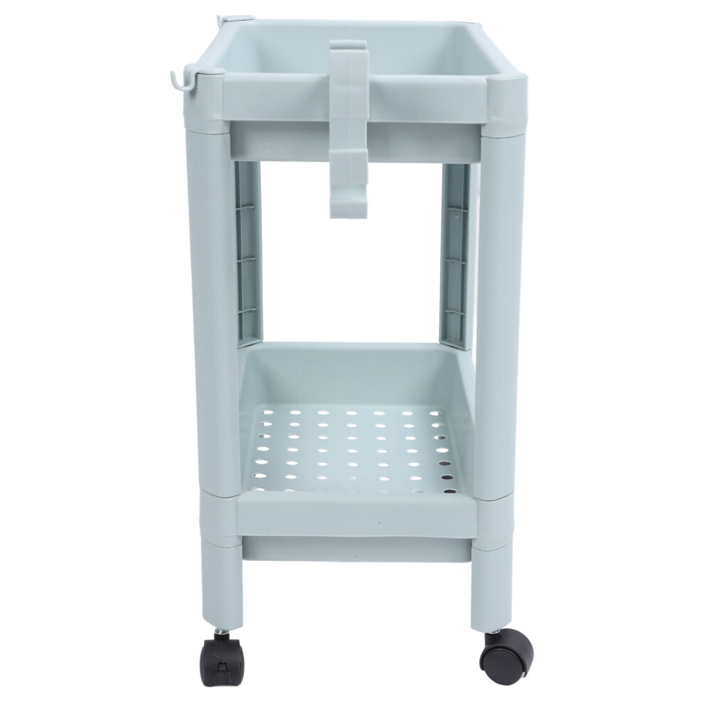 Bathroom Floor Storage Shelf 2-Tier Freestanding Corner Rack, Nordic Blue-image-OPC-PKWNR2V-NEW