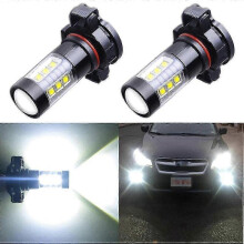 (9006-HB4, 6500K) 2Pcs High Quality 12000LM LED Fog Light Bulbs CSP Chips PS24W PSX24W 5202 H16(EU) 2504 5201 5301 PS19W Extremely Bright 60W