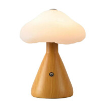 (Brown) Mushroom Lamp For Bedroom, Portable Dimmable Bedside Lamp With Usb Charging[PB]