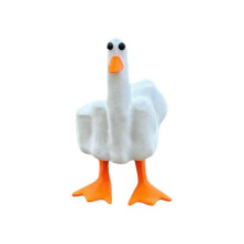 Funny Middle Finger Duck Resin Figurine Ornament Decor for Home and Office