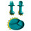6 Pcs Baby Cartoon Dinosaur Spoon Fork Plate Silicone Tableware Set 9