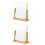 2Pcs Tabletop Mirror Wooden Rotating Adjustable Stand 4