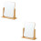 2Pcs Tabletop Mirror Wooden Rotating Adjustable Stand 3