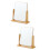 2Pcs Tabletop Mirror Wooden Rotating Adjustable Stand 2