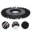 1Pc Straw Woven Retro Wall Mirror Pendant Hanging Mirror Black 3