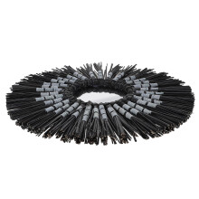 1Pc Straw Woven Retro Wall Mirror Pendant Hanging Mirror Black
