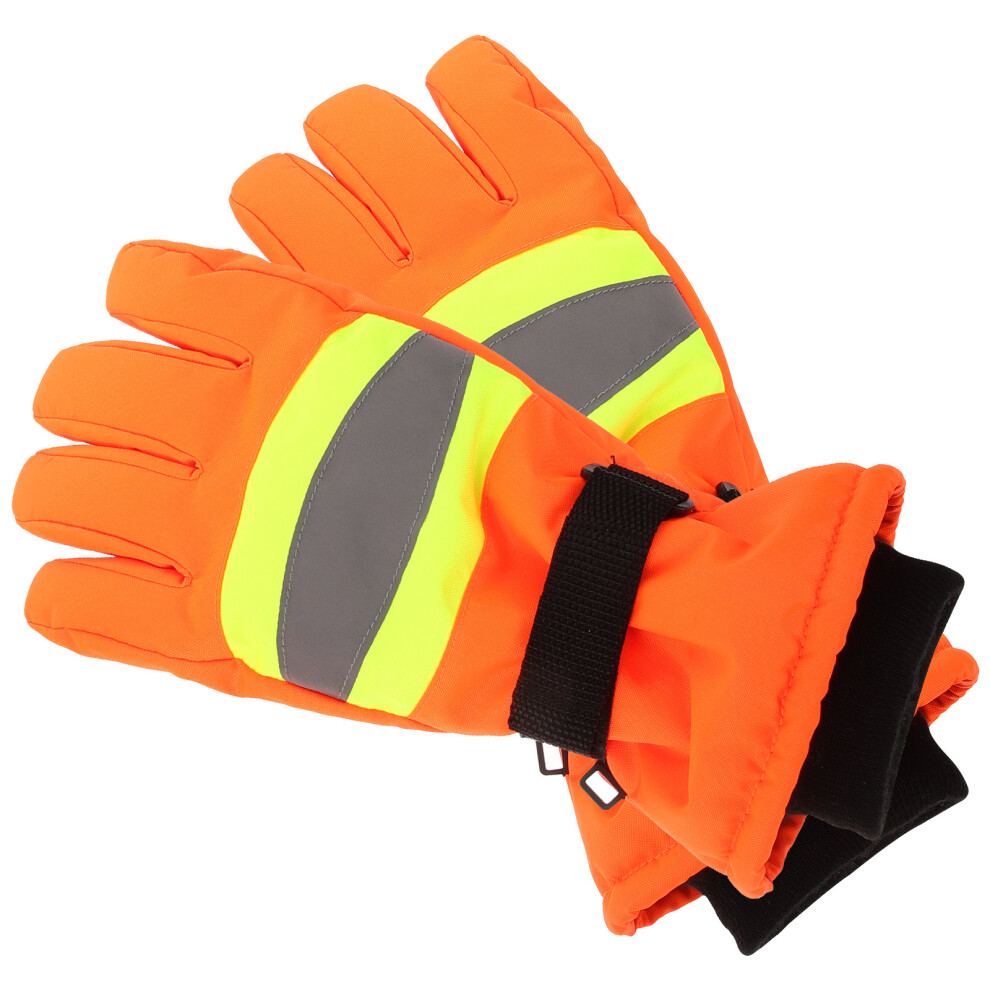 One Pair Winter Warm Full Finger Reflective Outdoor Gloves 3352054226101