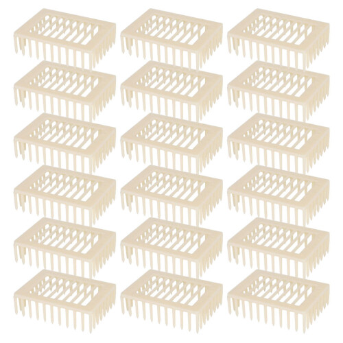 60Pcs Ventilated Plastic Queen Cages Beige Beekeeping Transport Box 1