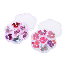 14 Pairs Young Girls Play Earrings Box Set Clip-On Kids Accessories