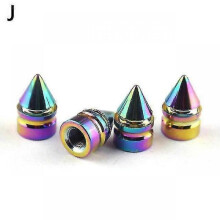 (J) Car Tire Valve Stem Caps Bolt-in Aluminum Theftproof Valves Caps Car Wheel Tires Valves Tyre Stem Air Caps 4pcs